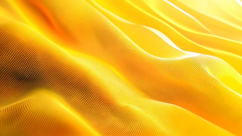 Yellow digital surface displays undulating dotted waveforms