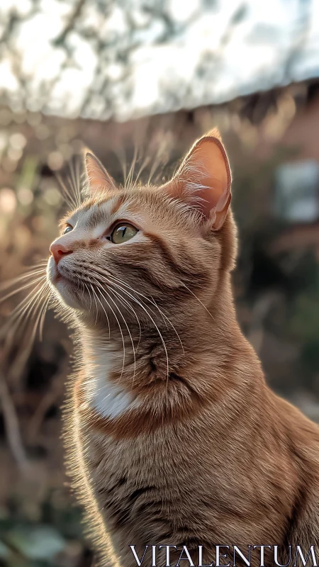 Golden-hour felid portrait capturing apex illumination on feline facial structure