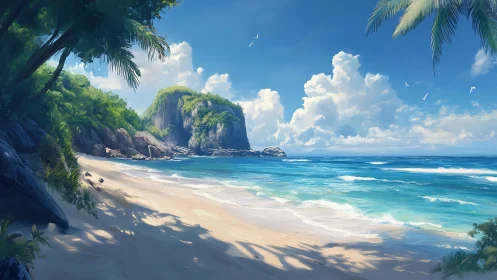 Verdant Island Paradise Meets Crystalline Shore.