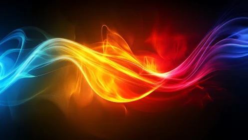 Chromatic Velocity: Neon Ribbons Cutting Through Quantum Darkness.