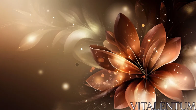 Luminous Flower Blooming in Golden Light and Wonder.