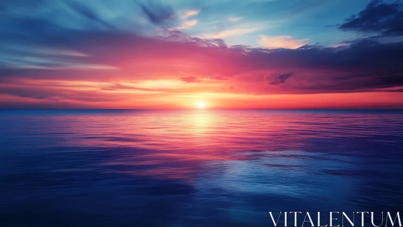Radiant magenta ocean horizon under vivid sunset sky.