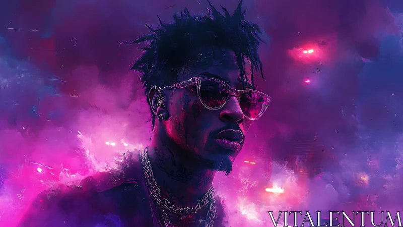 Neon soaked night groove with a cool urban dreamer.