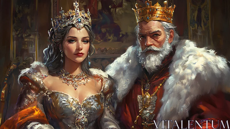Digital painting depicts royal couple in formal regalia