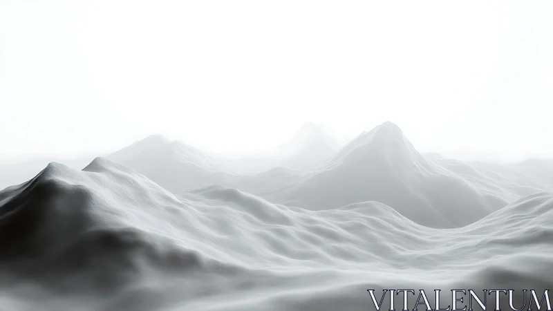 Ghostlight ridges drift in a vast white digital horizon.