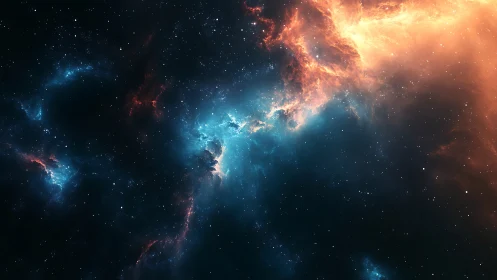 Digital nebula convergence with dual-color radiant gradients.