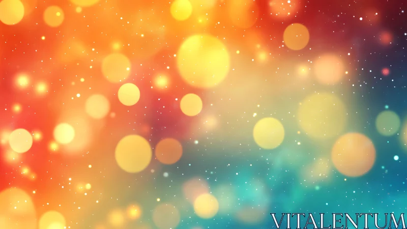 Multicolor bokeh light pattern on soft gradient background.