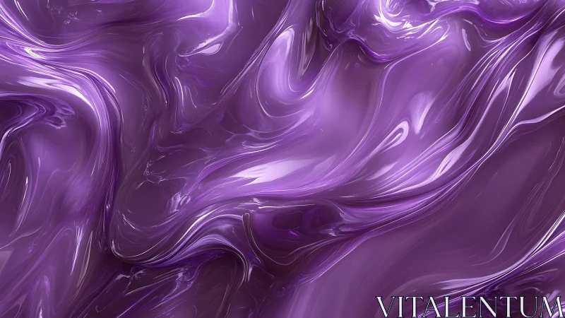 Liquid violet glass waves flow through reflective abstract field.