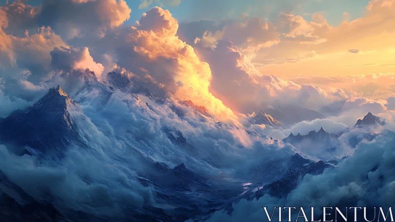 Sunrise carves molten paths through a cathedral of clouds