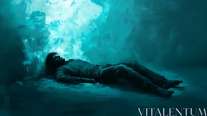 Soft blue stillness around a resting, quietly dreaming soul.