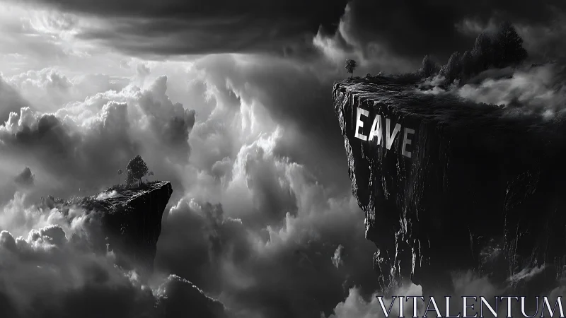 Floating cliffs above clouds whispering a quiet goodbye.