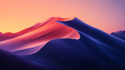 Glowing desert dunes drift gently under a dreamy sunset sky