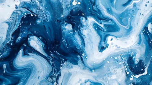 Gentle ocean swirls in soothing blue and soft white tones.