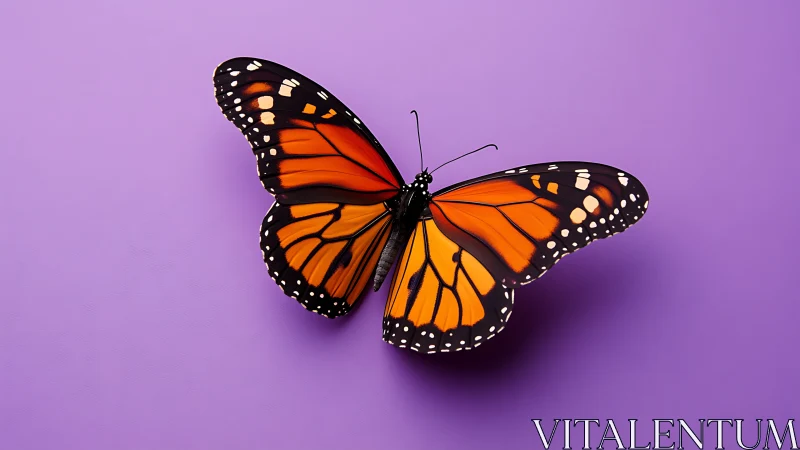 Monarch butterfly rendered in sharp photorealistic studio lighting