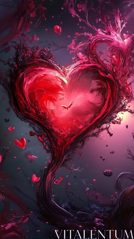 A Radiant Heart Blooms in Magenta Splendor