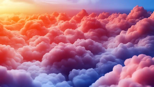 Volumetric stratocumulus cloudscape with warm spectral gradient