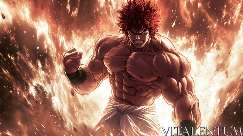 Flaming titan of fury strides from a molten sunrise