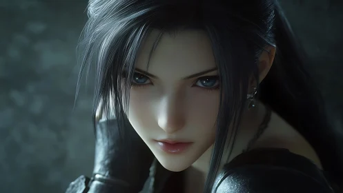 Mystical warrior’s steady gaze invites a quiet connection