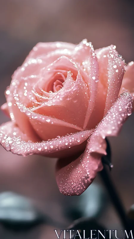 Pearl-Kissed Blush Rose Blooms with Dewy Sparkle