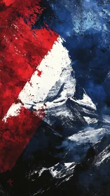 Crimson divide over midnight mountains and quiet snow.