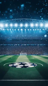 Electric night stadium waits for kickoff under bright lights