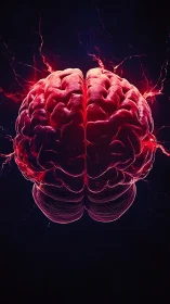 Electrically charged human brain cross section with neural arcs