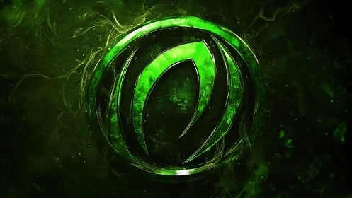 Emerald vortex emblem swirling with bioluminescent energy.