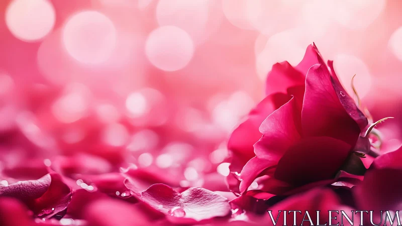 Crimson petals bloom in luminous reverie.