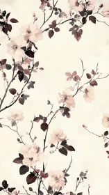 Dancing Blooms: Watercolor Whispers in Sepia.