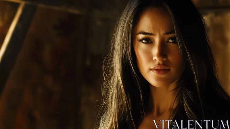 Cinematic close-up portrait in warm directional side lighting