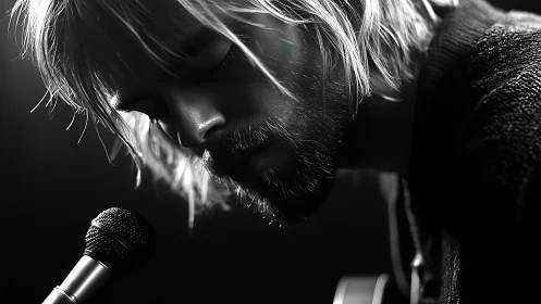 Whispered grayscale ballad before the lonely microphone glow.