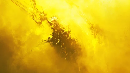 Golden vapor bloom surrounds dark molten core. Period.