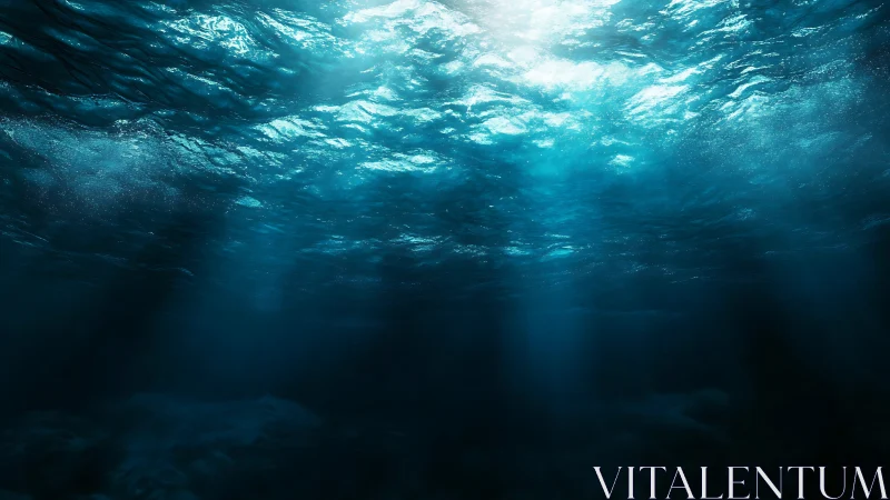 Silent blue cathedral beneath shimmering ocean ceiling.
