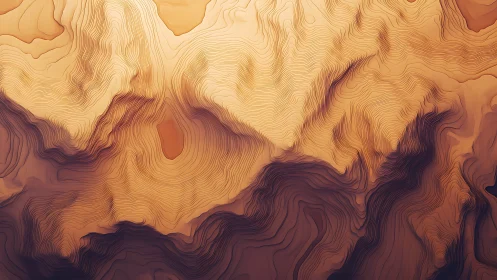 Gentle desert topography lines flowing like soft music.