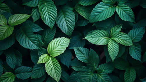 Central variegated leaves emerge in deep emerald foliage field