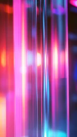 Vertical neon light streaks in pink, blue and purple.
