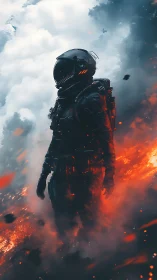 Inferno-Forged Sentinel: Where Chaos Collides with Resolve.