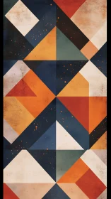 Geometric diagonals with warm chromatic blocks and grit texture.