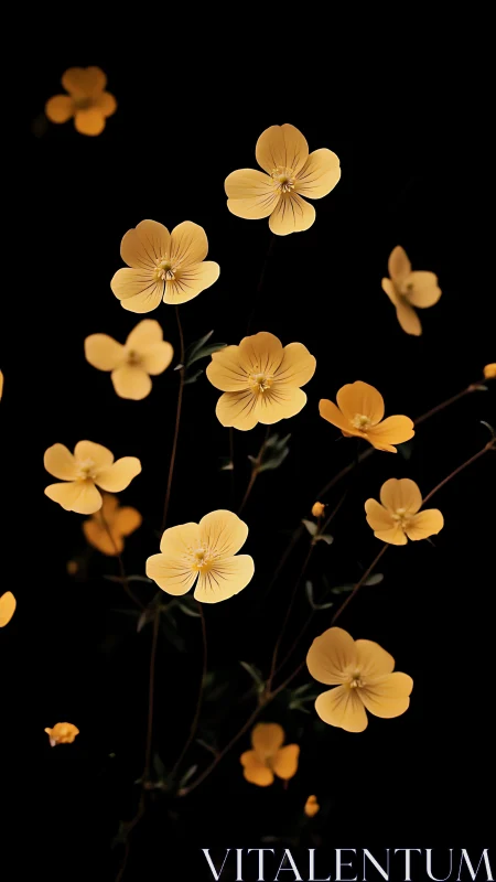 Golden Buttercups Dance in Darkness