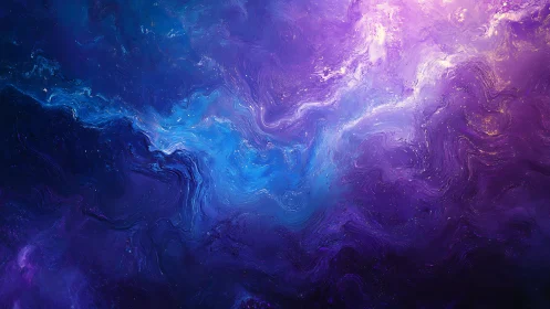 Nebula tides swirl through electric blues and cosmic violets.