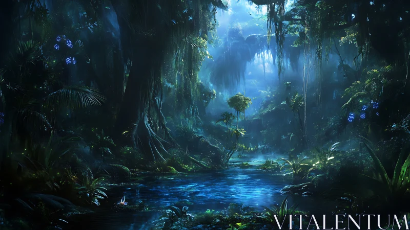 Ethereal Forest Sanctuary: Bioluminescent Jungle Oasis