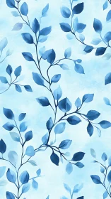 Soft blue leafy branches drift gently across pale sky