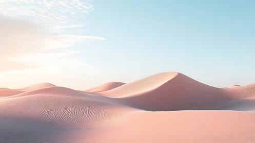 Blush dunes drifting under pastel skies of quiet light.