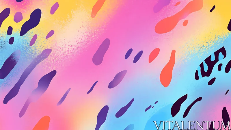 Multicolor gradient field with irregular elongated shapes