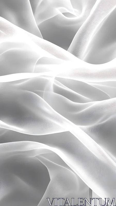 Soft white translucent fabric waves in layered folds.