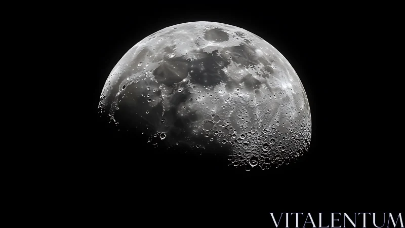 Lunar terminator close-up with high-relief impact topography.