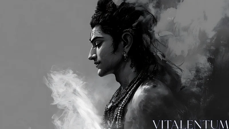 Serene side profile of a calm, meditative spiritual figure.