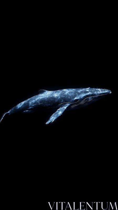 Side profile of humpback whale pair in dark water.