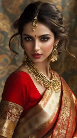 Saffron silk whispers while jeweled gazes quietly blaze