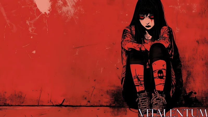 Haunting red portrait captures a quiet moment of fierce doubt